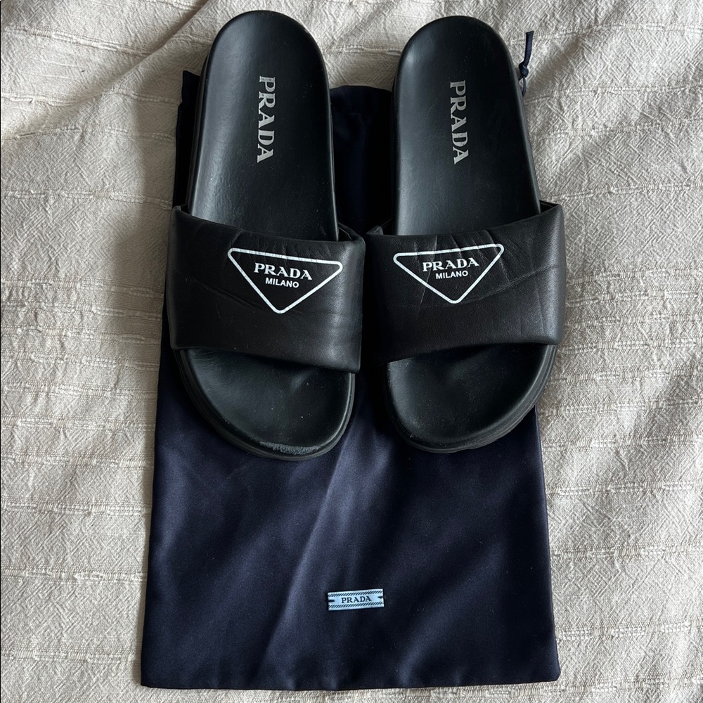 Prada Logo Slides. Size 37.5. Purchased from Nordstrom